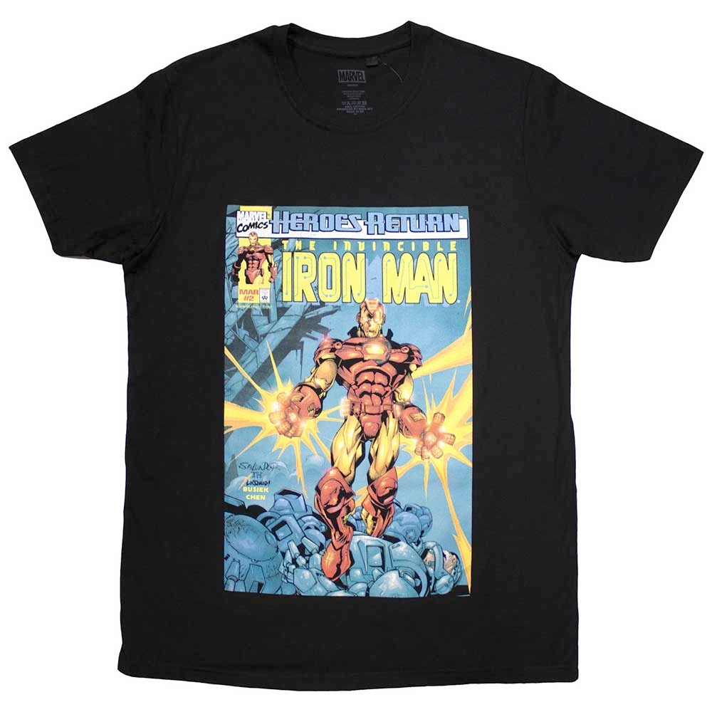 Marvel Iron Man - Invincible Iron Man Comic Cover Tshirt Homme - Noir